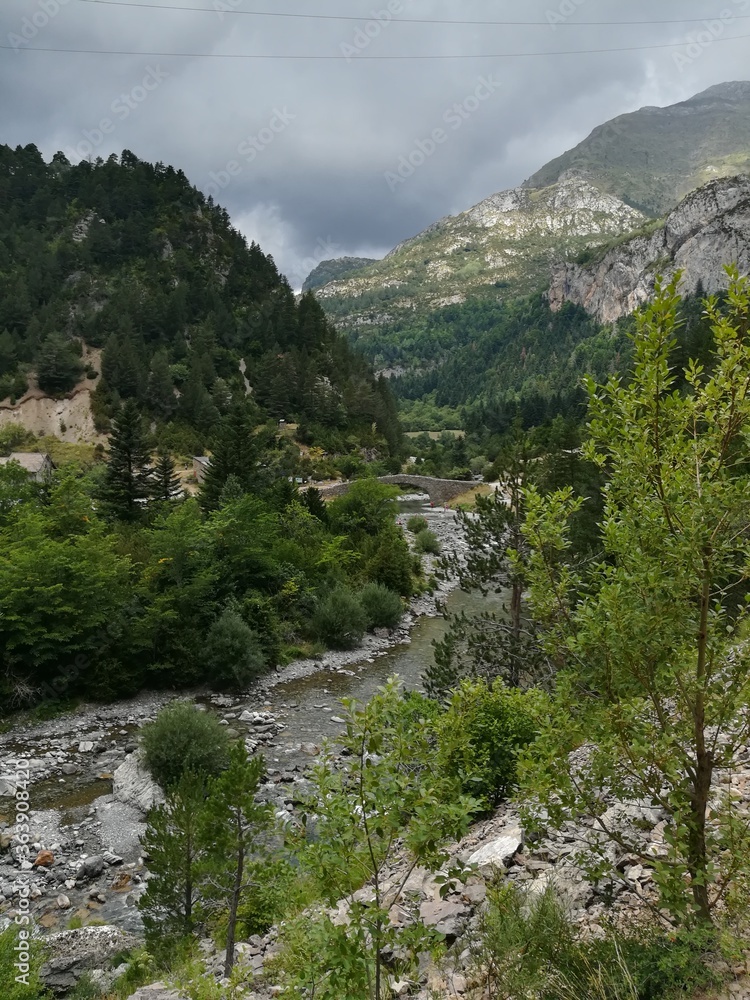 waterfall in the mountains