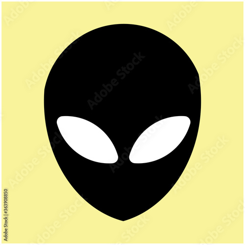 Extraterrestrial alien face or head symbol flat vector icon for apps and websites. Can be used for Web, Mobile, Infographic and Print. EPS 10 Vector illustration. 
