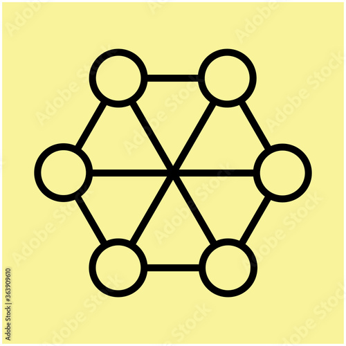 Network monitoring or social network line art vector icon for apps and websites. Can be used for Web, Mobile, Infographic and Print. EPS 10 Vector illustration. 
