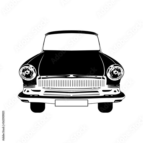 Car Retro Clipart vector Illustration