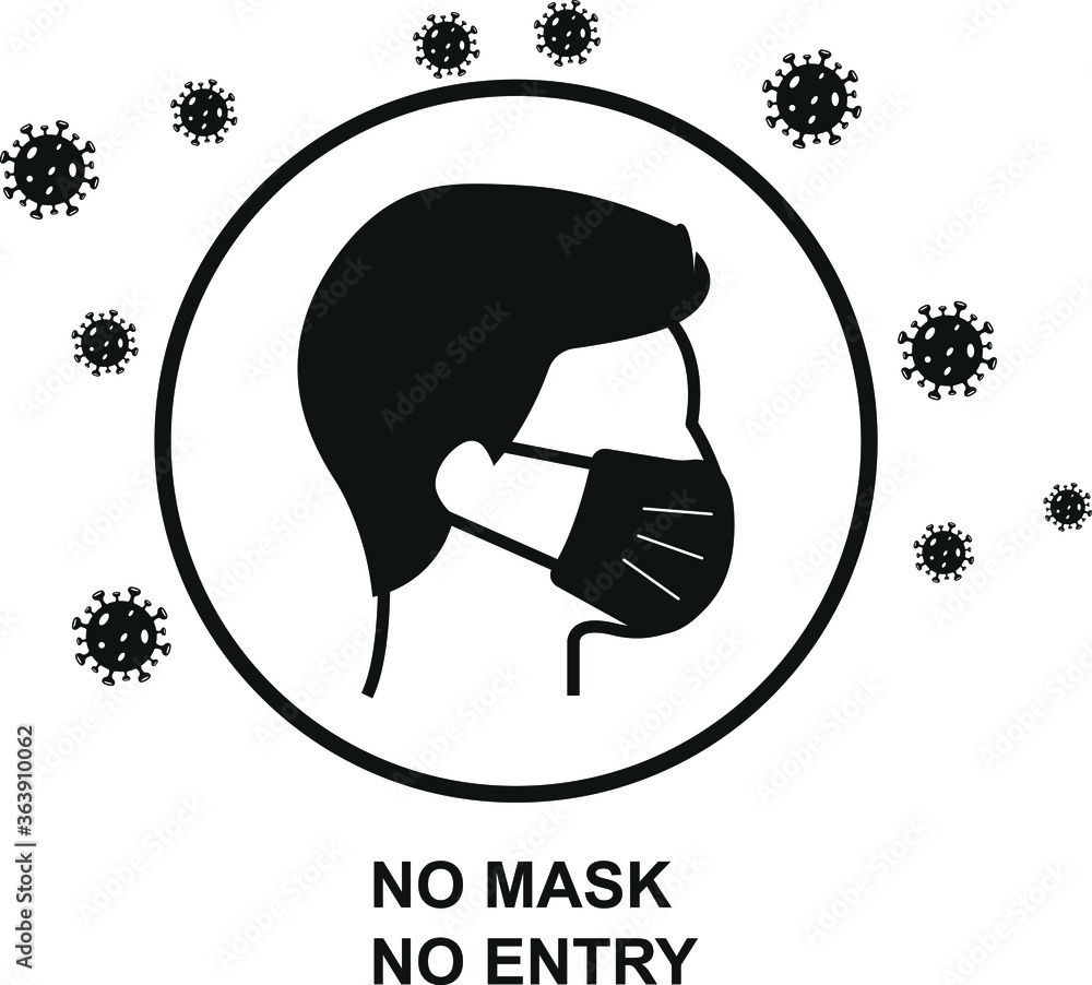 no mask, no entry icon. corona virus prevention icon Stock Vector ...