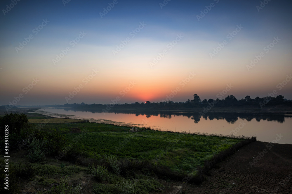 Dawn time at Shahganj, Near Budhni, Madhya Pradesh. India.