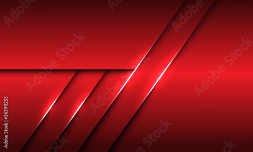 Abstract red metallic overlap line shadow design modern futuristic background texture vector illustration.