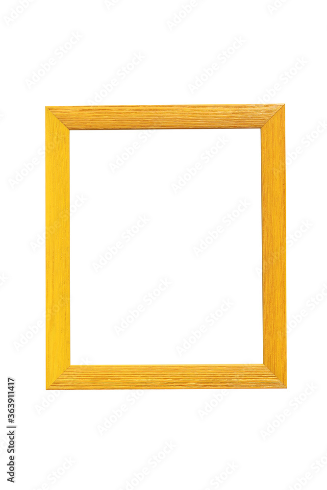 Yellow picture frame made of wood. Blank photo template Yellow picture frame made of wood. Blank photo template