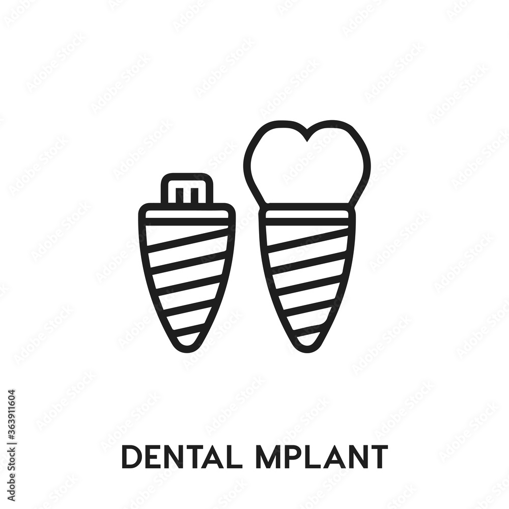 dental implant vector icon. dental implant sign symbol. Modern simple icon element for your design	