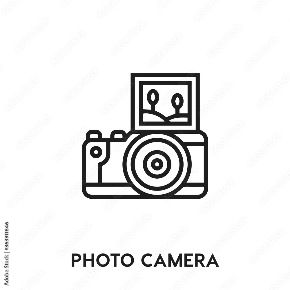 photo camera vector icon. lens sign symbol. Modern simple icon element for your design	