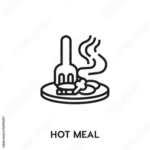 hot meal vector line icon. Simple element illustration. hot meal icon for your design. Can be used for web and mobile. hot meal