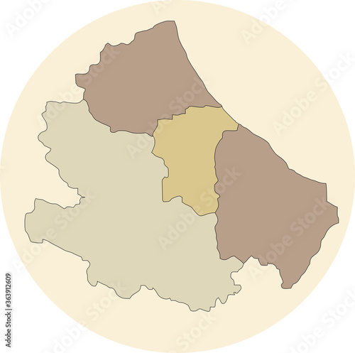 geographic representation map of the Italian region