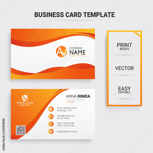 modern abstract yellow business card template