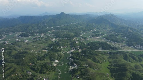 Aerial photography of countryside in the suburbs of China