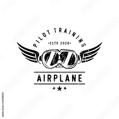 vintage aircraf logo design 