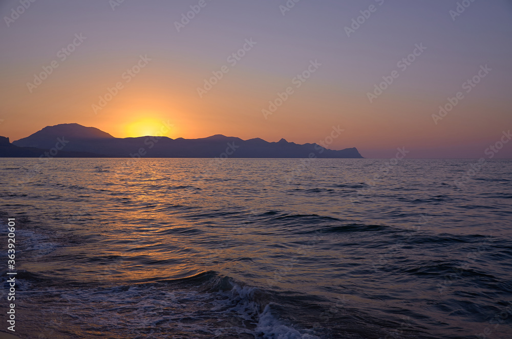 sunset on the Tyrrhenian Sea