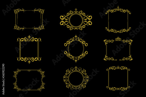 Set of traditional ornament element