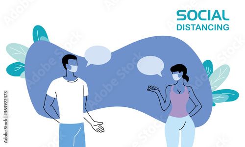 couple speaking on bubble messages