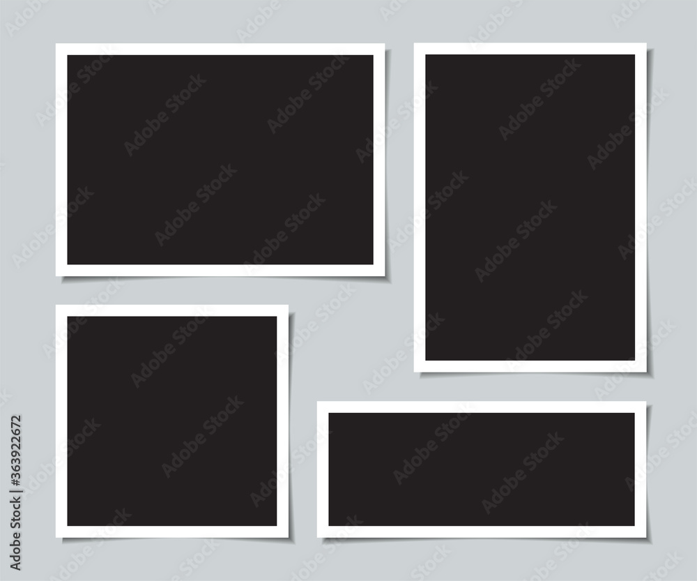 Set of blank photos for collage. Vector illustration. Set of blank photos for collage. Vector illustration.