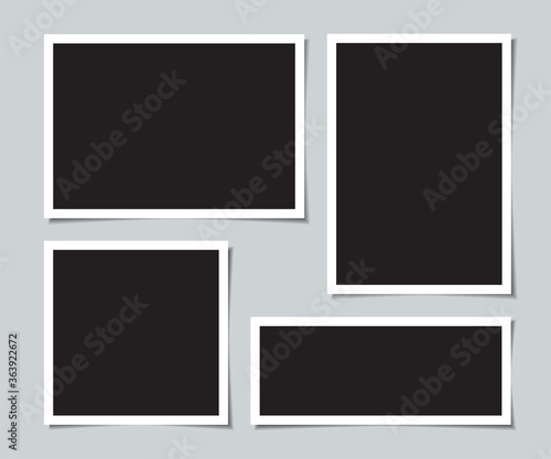 Set of blank photos for collage. Vector illustration.