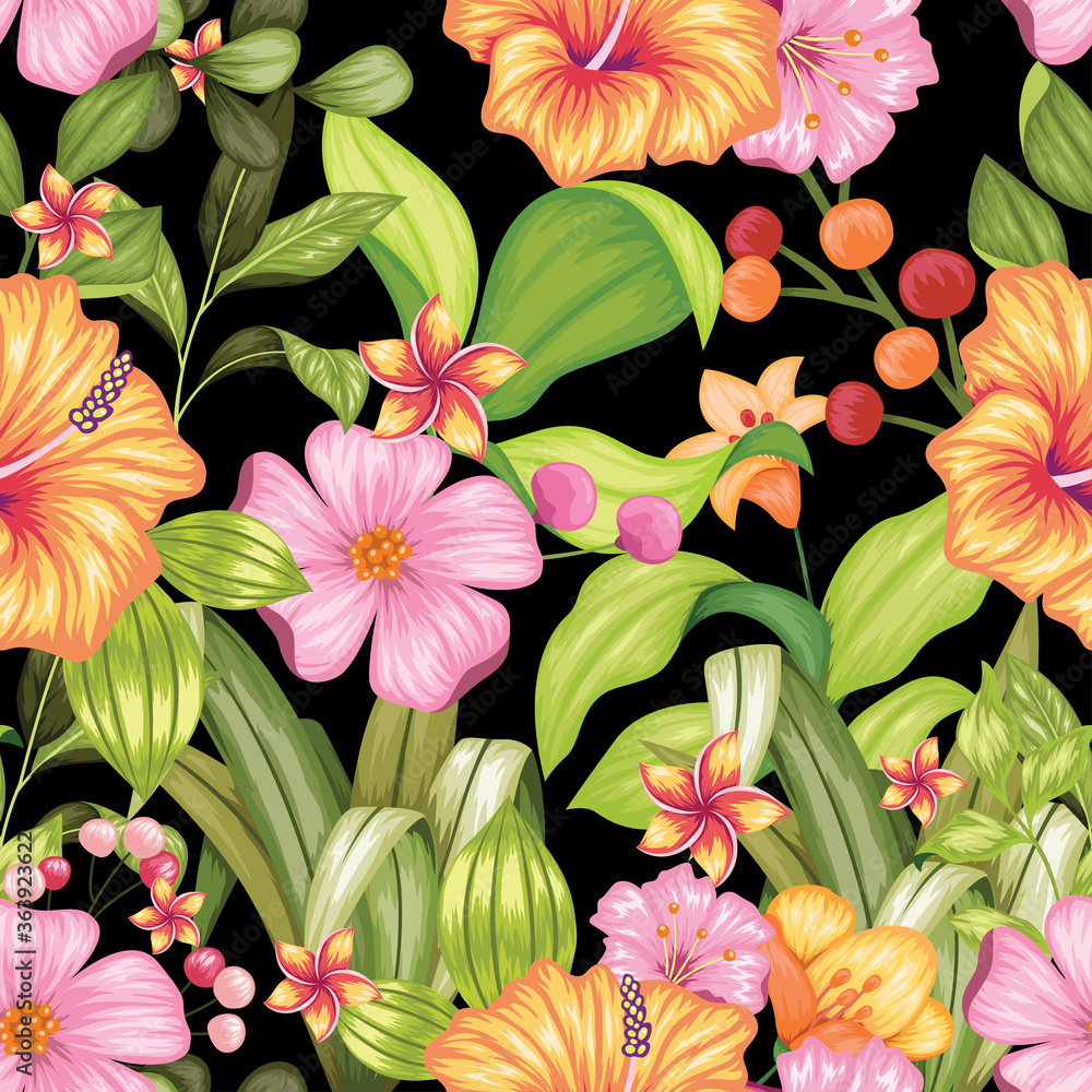 Obraz premium Fabulous colorful Floral seamless