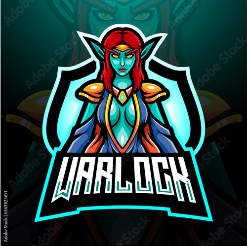 Warlock esport logo mascot design