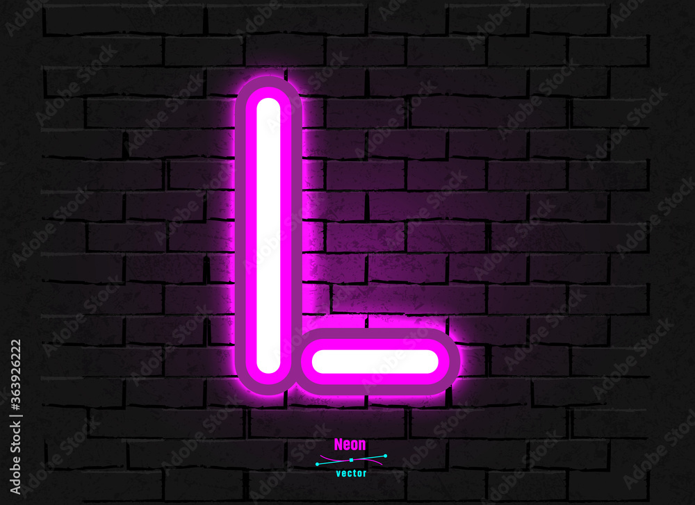 Vector Neon Letter Vector Neon Letter