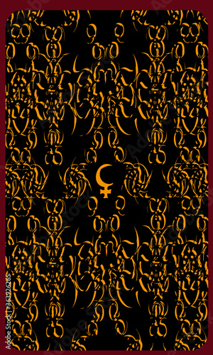 Tarot cards - back design. Lilith, Black Moon. Reverse side