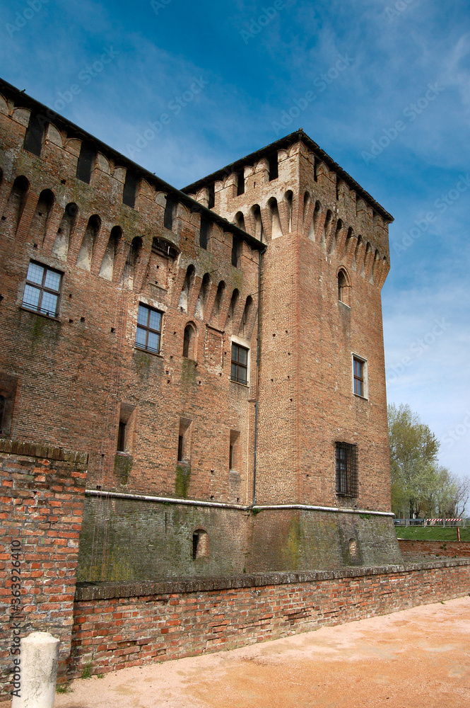 Medieval Castle of San Giorgio (St. George), 1395-1406, of the Mantua city (Mantova) in Lombardy, Italy, Europe. Palazzo Ducale or Gonzaga Royal Palace.