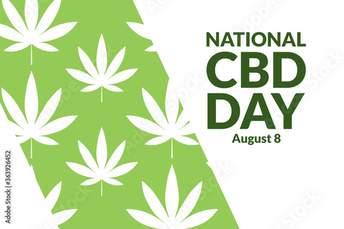 National CBD Day. August 8. Holiday concept. Template for background, banner, card, poster with text inscription. Vector EPS10 illustration.