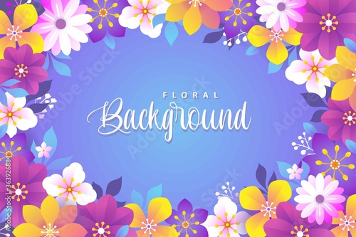 Colorful floral background with flat design © coz1421