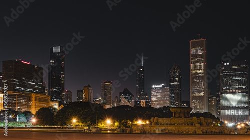 Chicago skyline at night