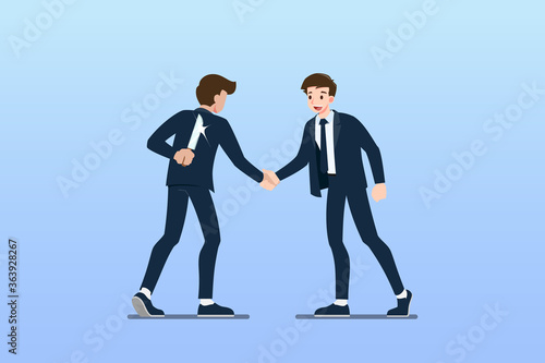 Fotografia Two Businessmen standing and shake hands each other for cooperation and make a deal