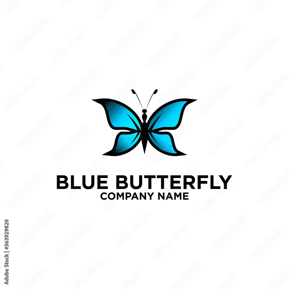 Butterfly logo template. Vector illustration.