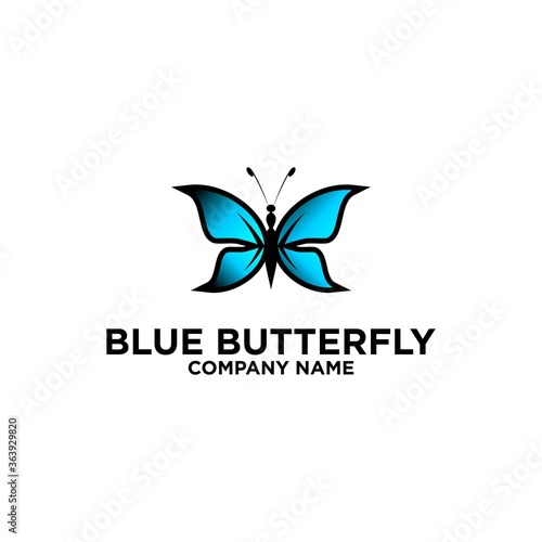 Butterfly logo template. Vector illustration.