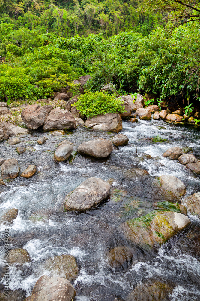 Crystal clear Blue Pools mountain water in Phongn National Park - Kebang. Clean and pure spring water from mountain. Crystal clear Blue Pools mountain water in Phongn National Park - Kebang. Clean and pure spring water from mountain.