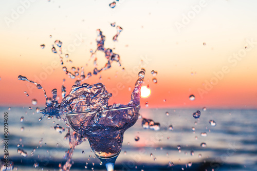 water splash in glass