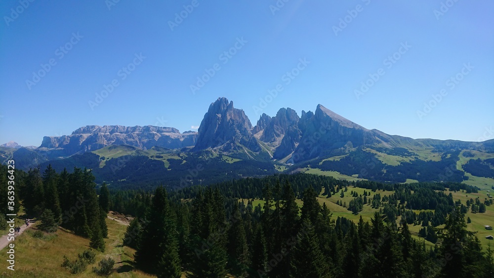 View of mountains in Ortisei, Dolomites