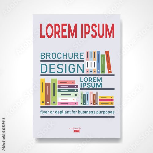 Bookcase with your text. Book, bookstore and bookkeeping concept. Retro vector background and illustration.