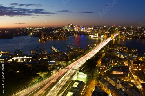 night traffic in the city of Sydney in Australia 
