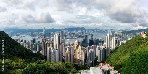 Photography Bird's eye view of the city of Hong Kong, China