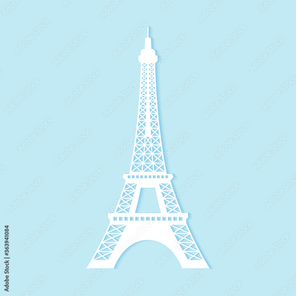 Eiffel tower, paper art style