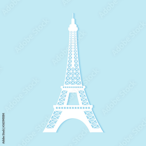 Eiffel tower, paper art style