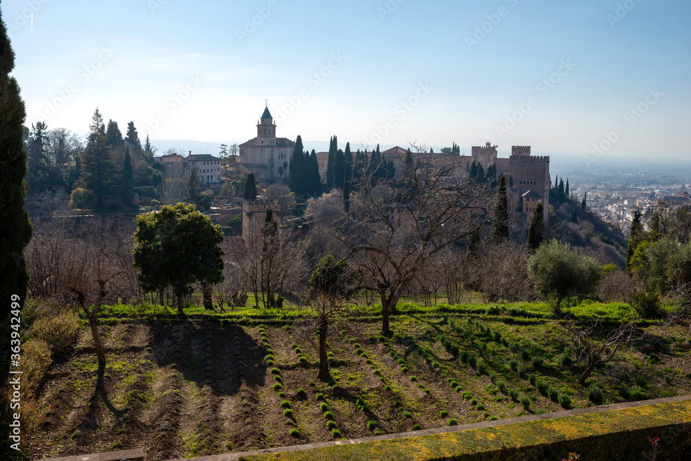 Jardin du Généralife avec vue sur l’Alhambra