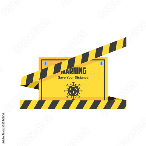 warning sign, coronavirus disease or covid 19