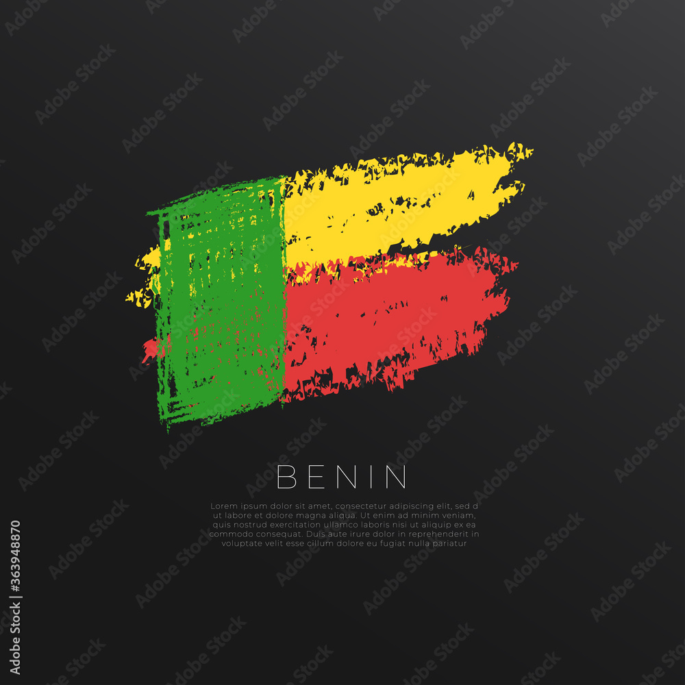 Obraz premium National flag in grunge brush stroke isolated on black background : Vector Illustration