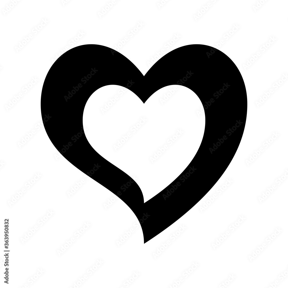 heart inside heart silhouette style icon design of love passion and romantic theme Vector illustration heart inside heart silhouette style icon design of love passion and romantic theme Vector illustration