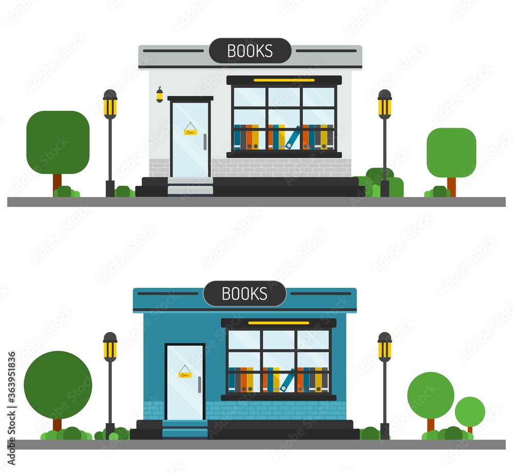 Small Street Books Store vector icon