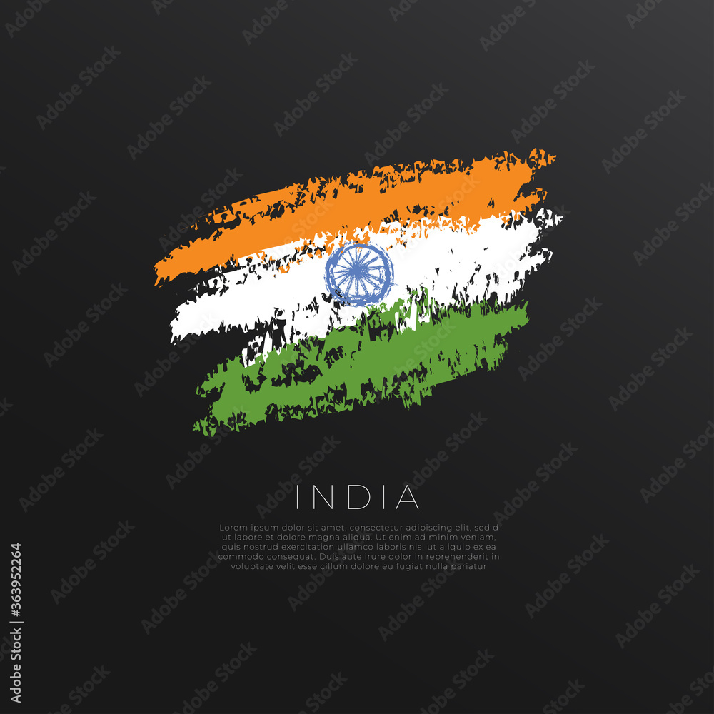 National flag in grunge brush stroke isolated on black background : Vector Illustration National flag in grunge brush stroke isolated on black background : Vector Illustration