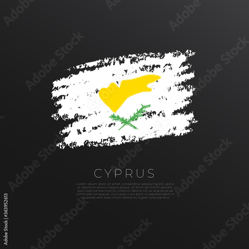 National flag in grunge brush stroke isolated on black background   Vector Illustration