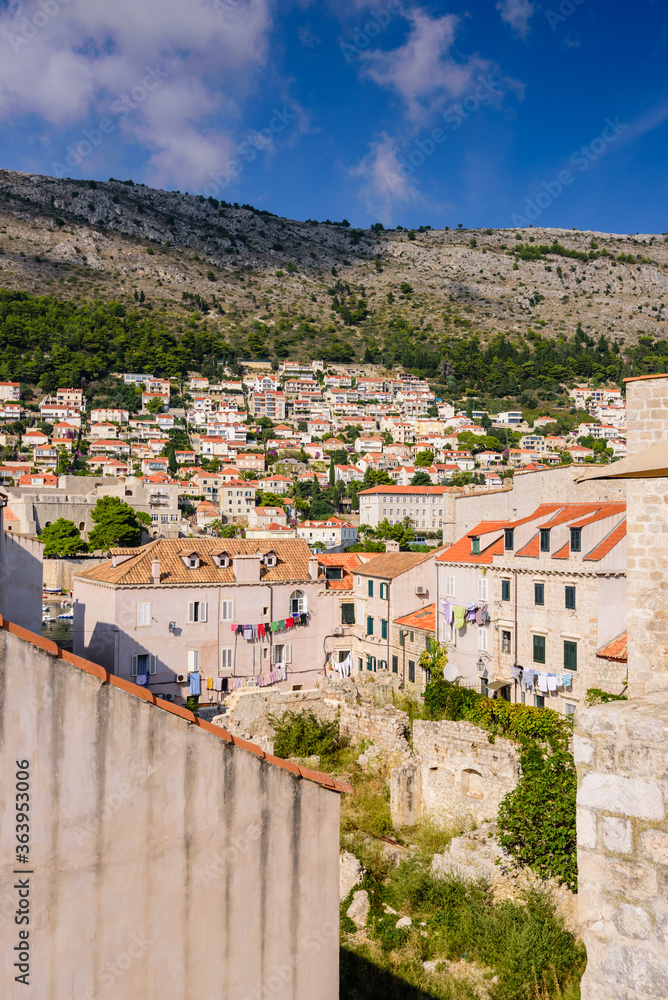 Sightseeing of Croatia. Dubrovnik cityscape. Dubrovnik old town, a beautiful summer view