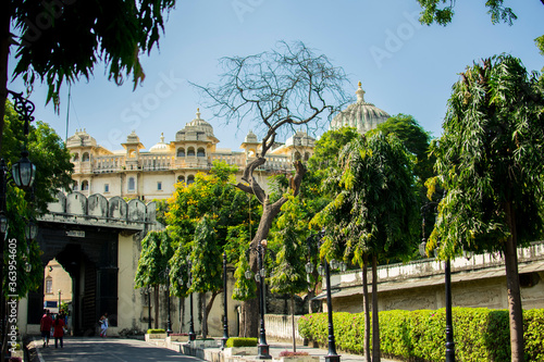 the beautiful architecture of udaipur city palace photo