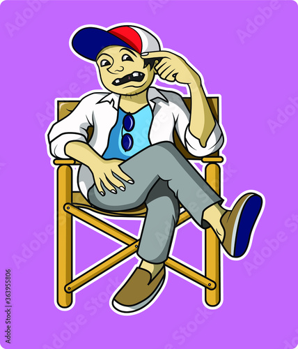 a man shows creative ideas in this head