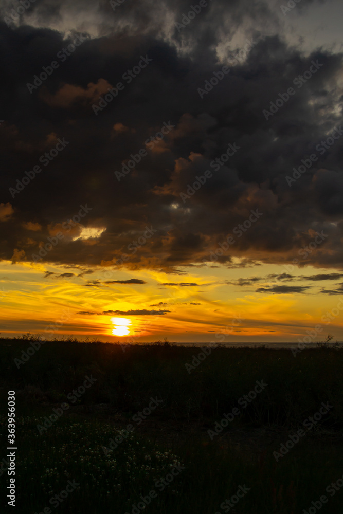 sunset over the sea